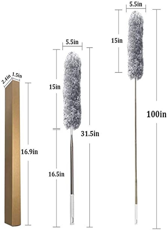 Qolixs Microfiber Flexible Cleaning Brush Feather Duster Magic Dust with Stainless Steel Extendable Handle Cleaner Fit Home Office Car Cleaning Tools for Home, Office - Image 5